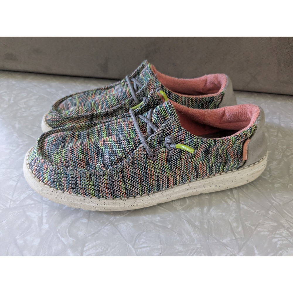 Hey Dude Wendy Sox Peacock Pink Multi Color Slip On Loafers Womens Size‎ 8